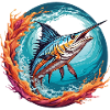 Springender Marlin Hochseefischen Tiefseefischen