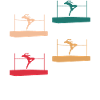 Farbenfrohe Hochsprung Figuren