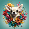 Chihuahua, fleurs