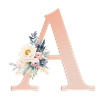 A Monogram, Floral, Boho