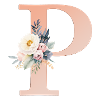 P Monogramm , Floral, Boho