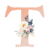 T Monogram, Floral, Boho