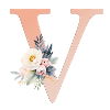 V Monogram, Floral, Boho