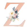 Z Monogram, Floral, Boho