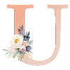 U Monogram, Floral, Boho