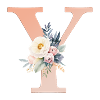 Y Monogram, Floral, Boho