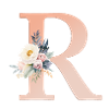 R Monogramm , Floral, Boho