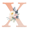 X Monogram, Floral, Boho