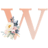 W Monogram, Floral, Boho