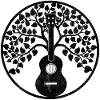 Ukulélé arbre mandala noir
