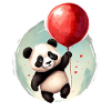 Panda Bear with Balloon