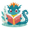 Little dragon with book