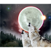 Loups hurlant lune éclipse loup Art