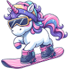 Einhorn Snowboard Winterzauber
