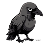 A Mean Cartoon Raven