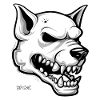 White Dog Skull Skull