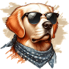 Golden Retriver Splash Art