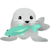 Seal with fish