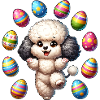 Easter Poodle Artist, Egg Juggling