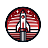 "Red Horizon" - Rocket Emblem T-Shirt