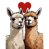 Verliebte Lamas