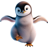 A happily dancing penguin
