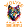 Bunter Wolf Farbspritzer Farbkleckse
