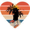 Sunset Love Kiss Heart Design