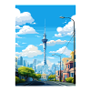 Auckland New Zealand Nz Vintage Travel Poster WPA