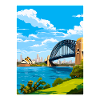 Poster di viaggio del Sydney Harbour Bridge Australia