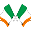 Two flags crossed of Ireland
