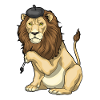 Lion Painter Brush Painting