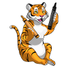 Tiger Schüler Buntstift Schule