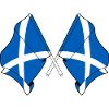 Two flags crossed of Scotland