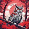 Anime owl at night