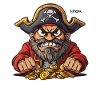 Tax Money Greedy Cartoon Pirate