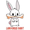Carnivorous white rabbit
