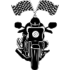 Motorcycle Race Two Flags