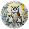 Mother owl with her three little ones
