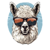 Alpaca with sunglasses