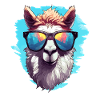 Alpaca with sunglasses