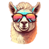 Alpaca with sunglasses