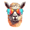 Alpaka mit Sonnenbrille