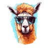 Alpaca with sunglasses