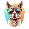 Alpaca with sunglasses