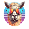 Alpaca with sunglasses