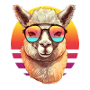 Alpaca with sunglasses