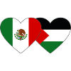Mexico Palestine Flag Heart