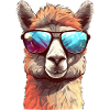 Alpaka mit Sonnenbrille