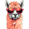Alpaka mit Sonnenbrille